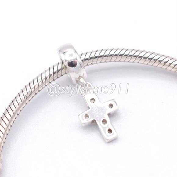 Authentic PANDORA Cross Dangle with Clear CZ Charm - 790355CZ - Picture 4 of 9
